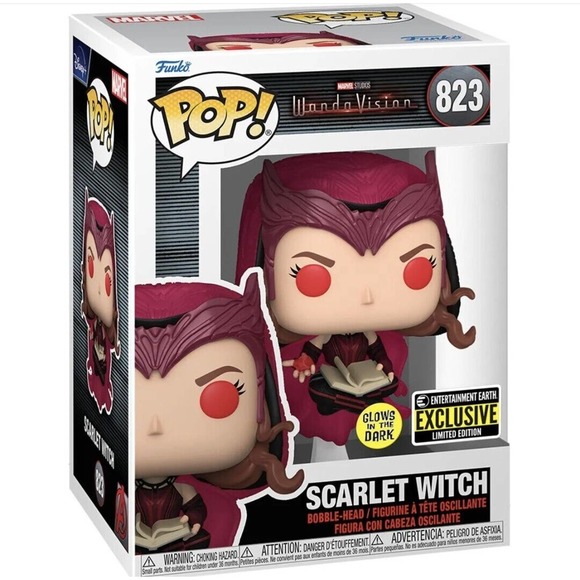 Funko Pop! WandaVision Scarlet Witch Glow-in-The-Dark EE Exclusive - Picture 2 of 3